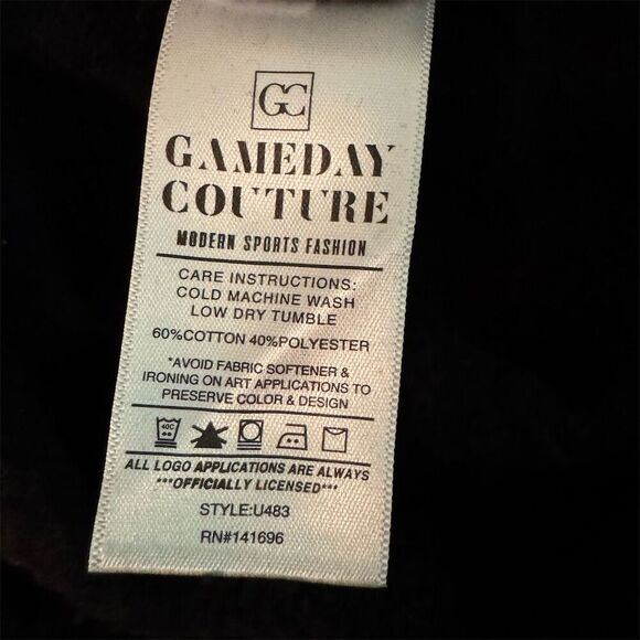 Philadelphia Eagles Gameday Couture Women's Black Oversized Sweatshirt Size XL - Picture 8 of 8